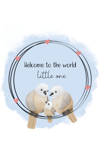 Cute Newborn Baby Bird Card